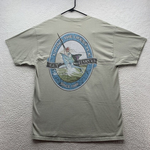 Guy Harvey Other - Guy Harvey T-Shirt Mens Large L‎ Marlin Weathered Graphic Fishing Southern Dad